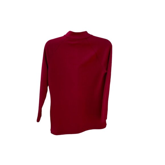 Womens Weekends by Chicos Double Knit Zip Mock Size 0 Razzle Red - Picture 10 of 11